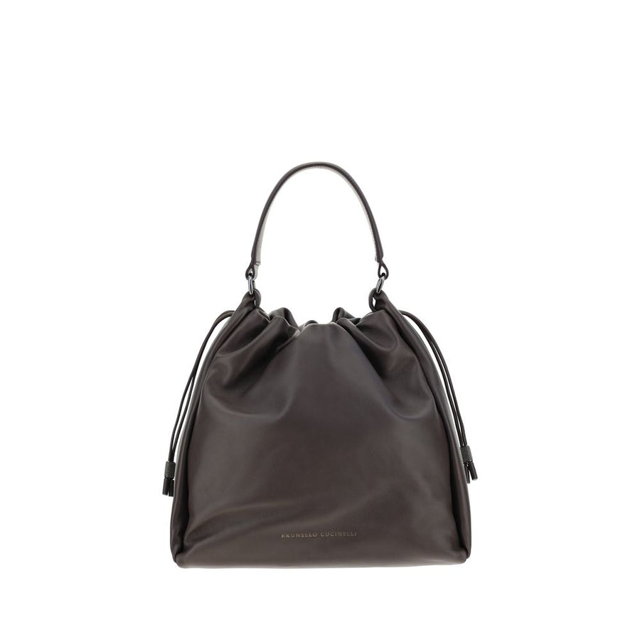 Brunello Cucinelli 100% Calf Leather Bos Taurus shoulder bag in brown