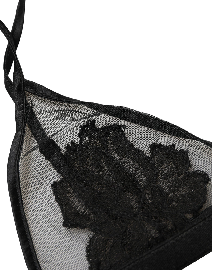 Dolce & Gabbana 7% Elastane soft cup bra in black