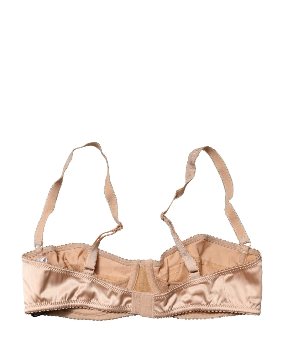 Dolce & Gabbana 6% Elastane 94% Silk; Lining: 66% Polyester 34% Polyurethane balconette bra in beige