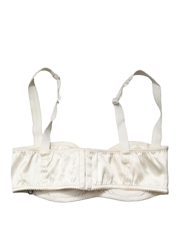 Dolce & Gabbana 94% Silk balconette bra in white