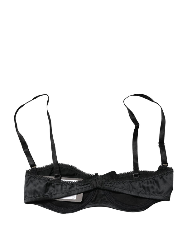 Dolce & Gabbana 6% Elastane 94% Silk bra in black