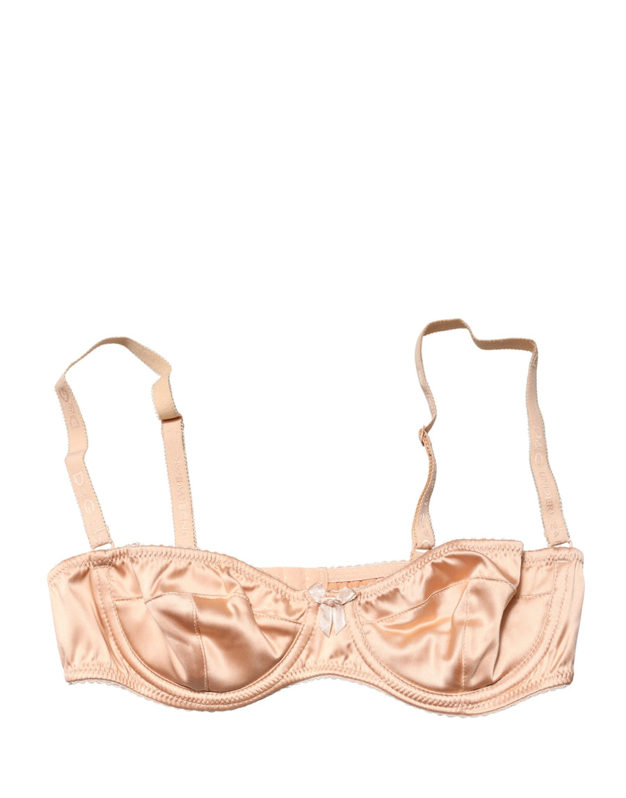 Dolce & Gabbana 94% Silk balconette bra in beige