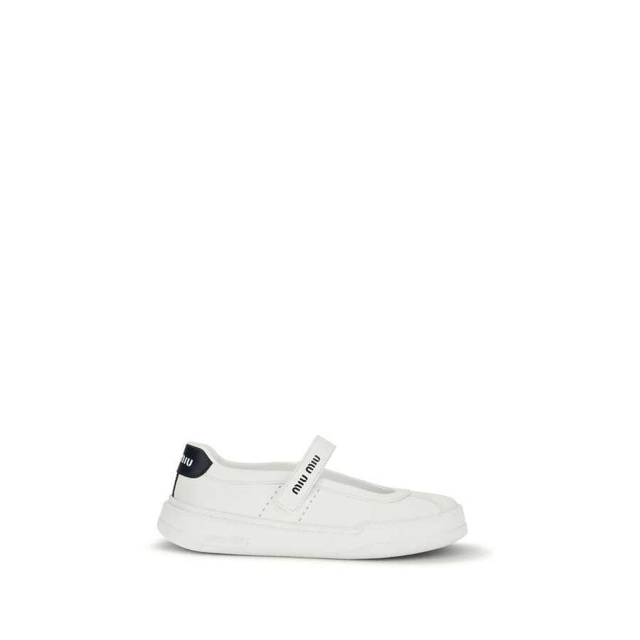 Miu Miu Upper 100% Calf Leather Bos Taurus flat in white