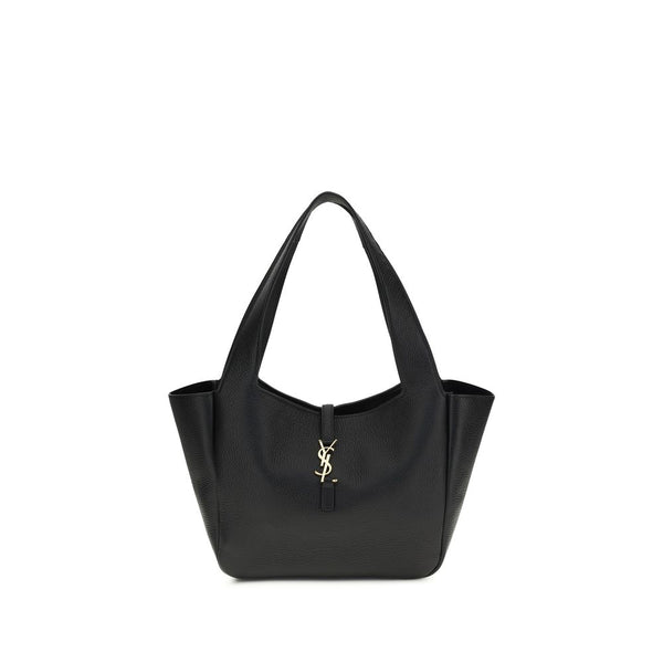 Saint Laurent Leather with suede lining shoulder bag in black
