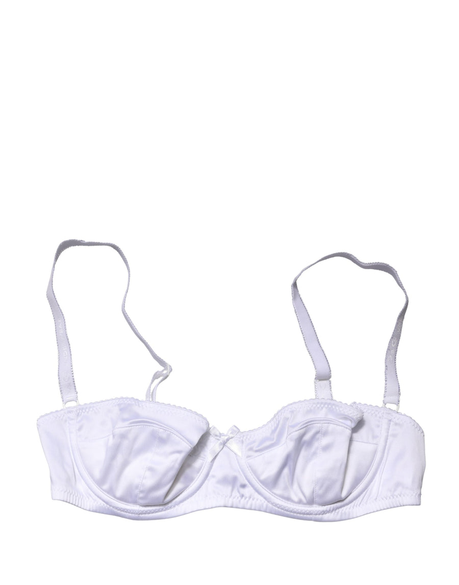 Dolce & Gabbana 6% Elastane 94% Silk balconette bra in white