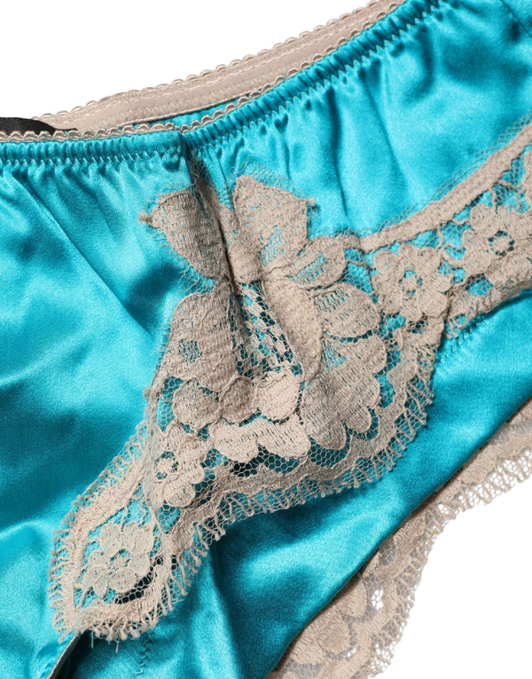 Dolce & Gabbana 80% Silk panty brief in blue