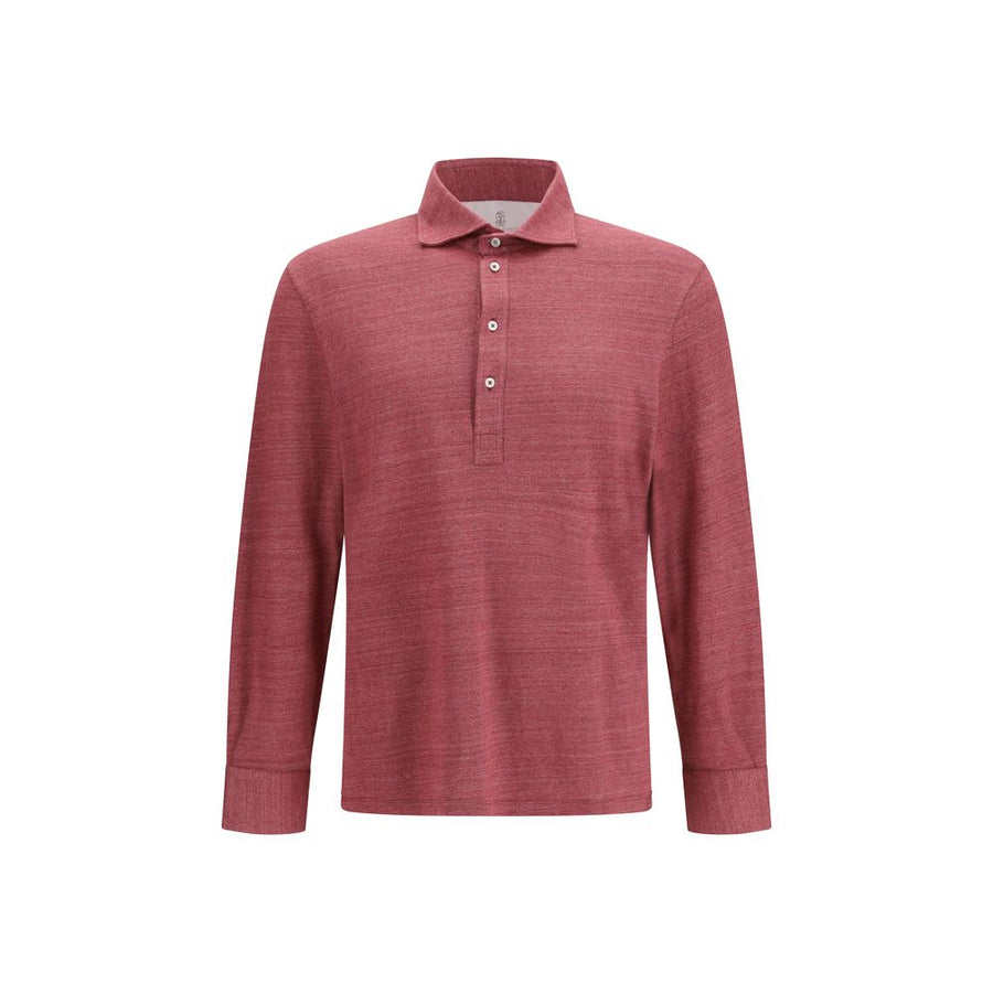 Brunello Cucinelli 74% Linen 26% Cotton polo shirt in red