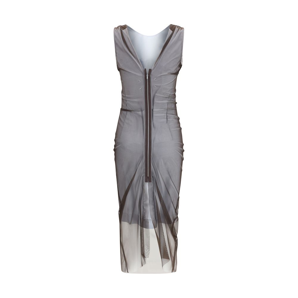 Maison Margiela 82% Polyamide dress in gray — view 2