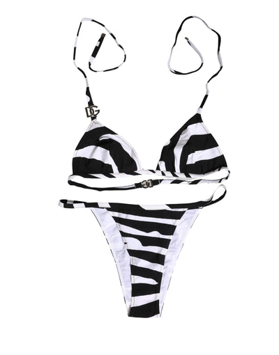 Dolce & Gabbana Striped Bikini — Black