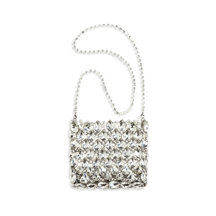Silver Polyester Shoulder Bag