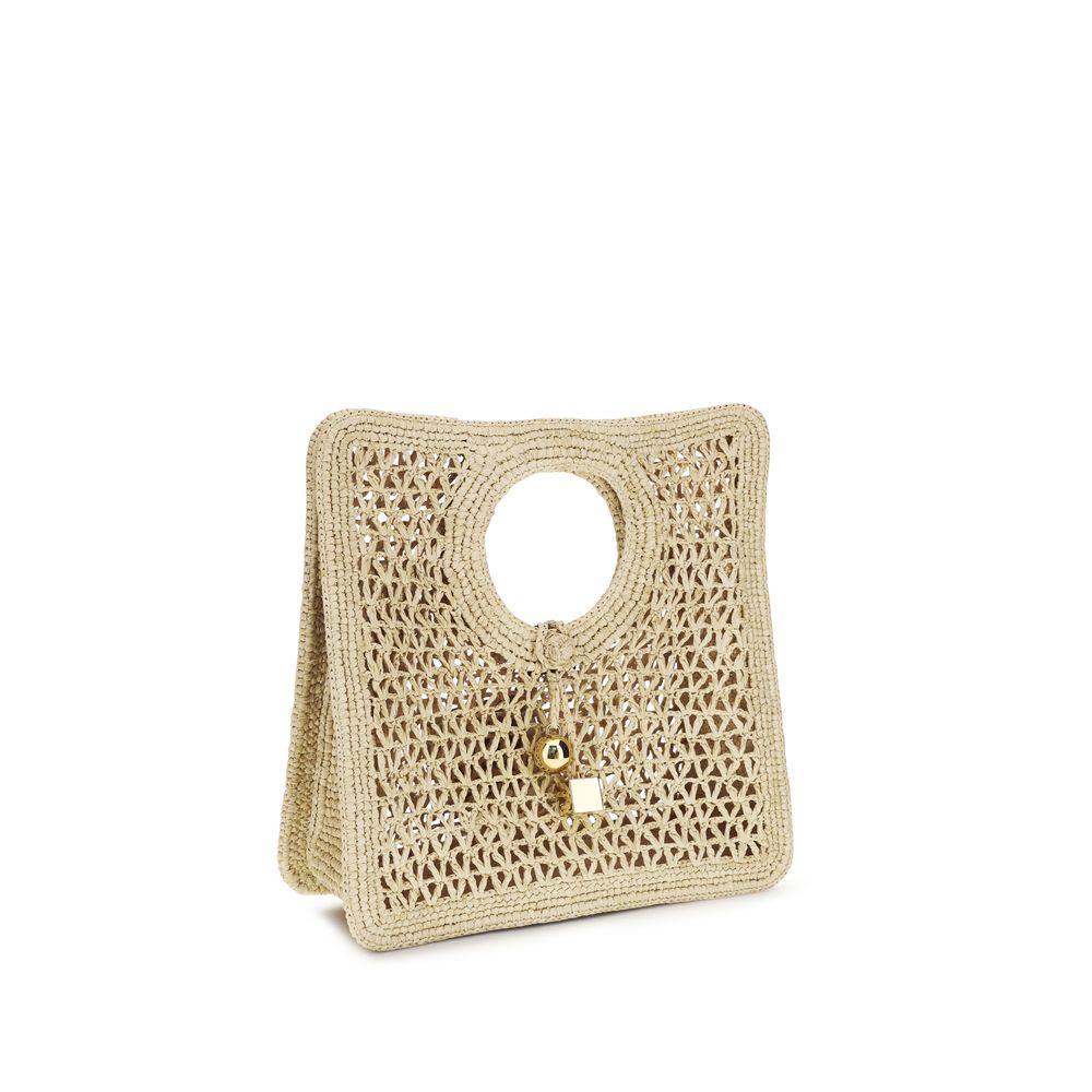 Beige Raffia Handbag Bag