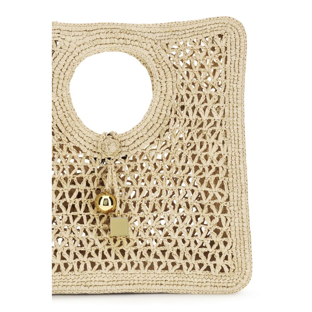 Beige Raffia Handbag Bag