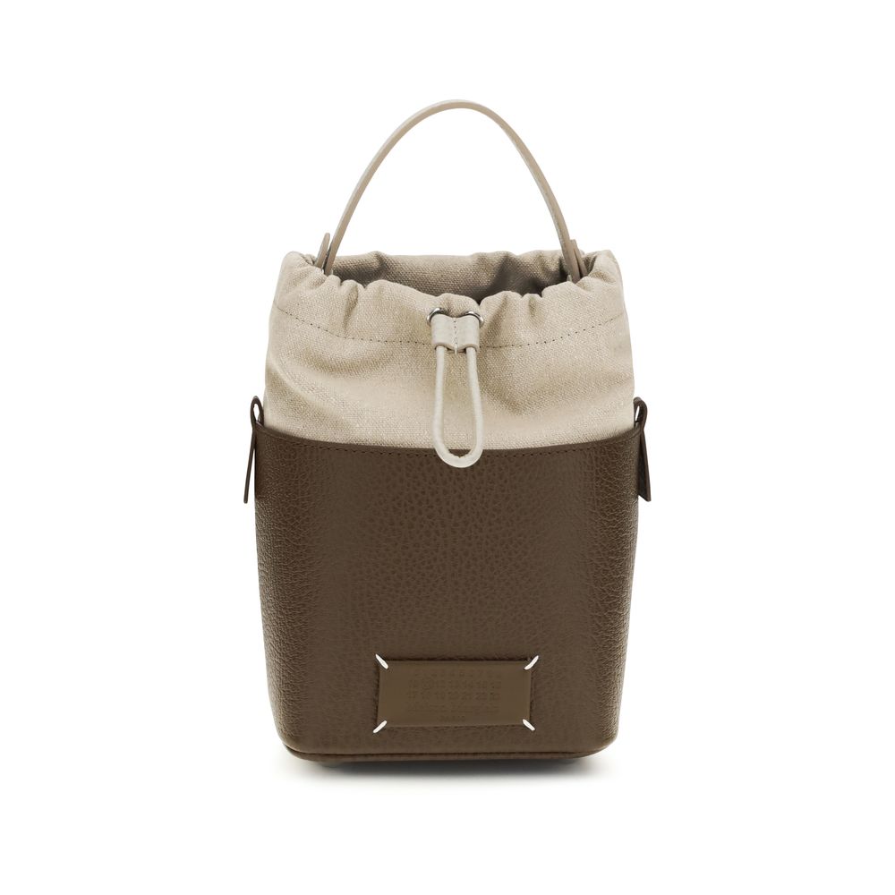 Maison Margiela 100% Calf Leather Bos Taurus bucket bag in brown