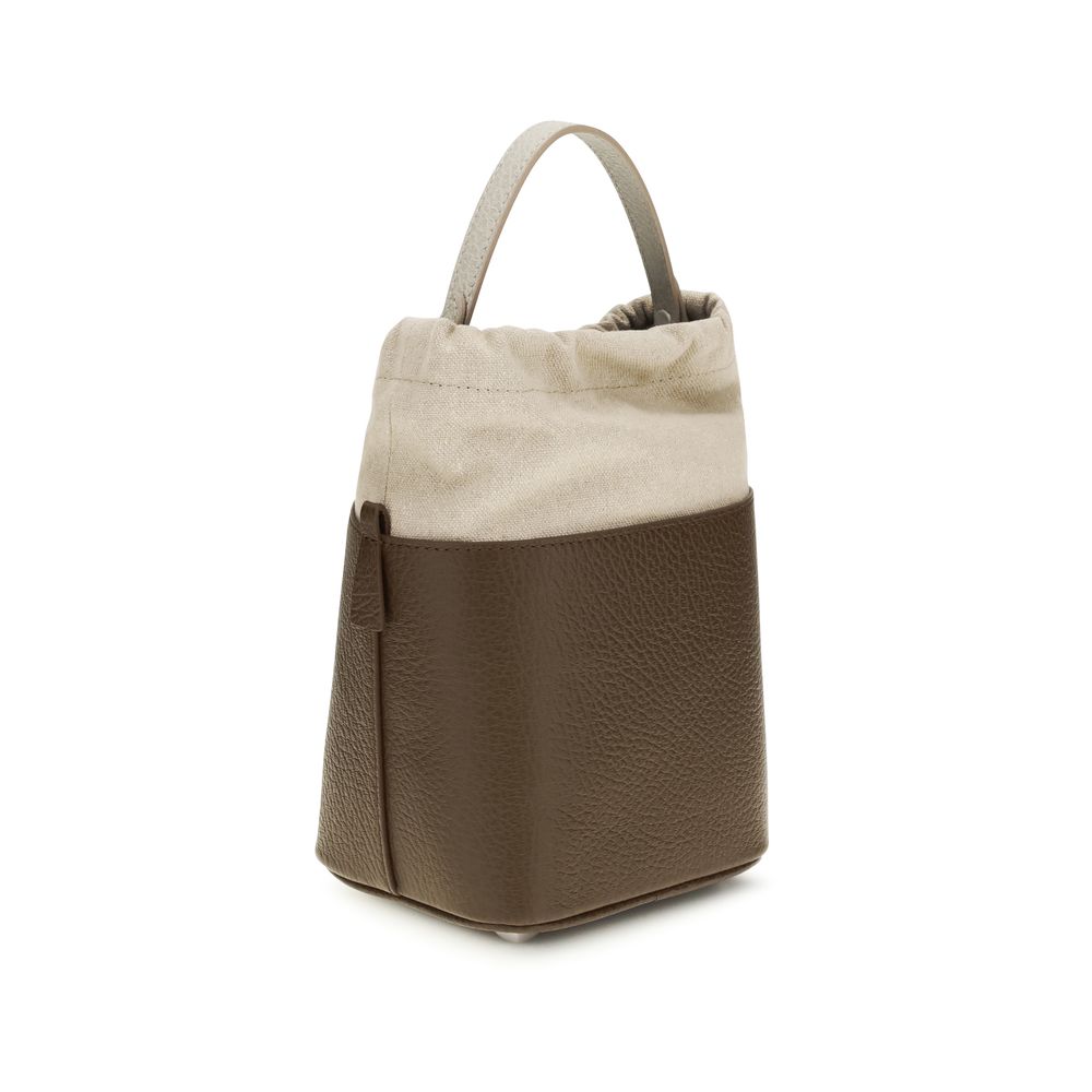 Maison Margiela 100% Calf Leather Bos Taurus bucket bag in brown — view 3