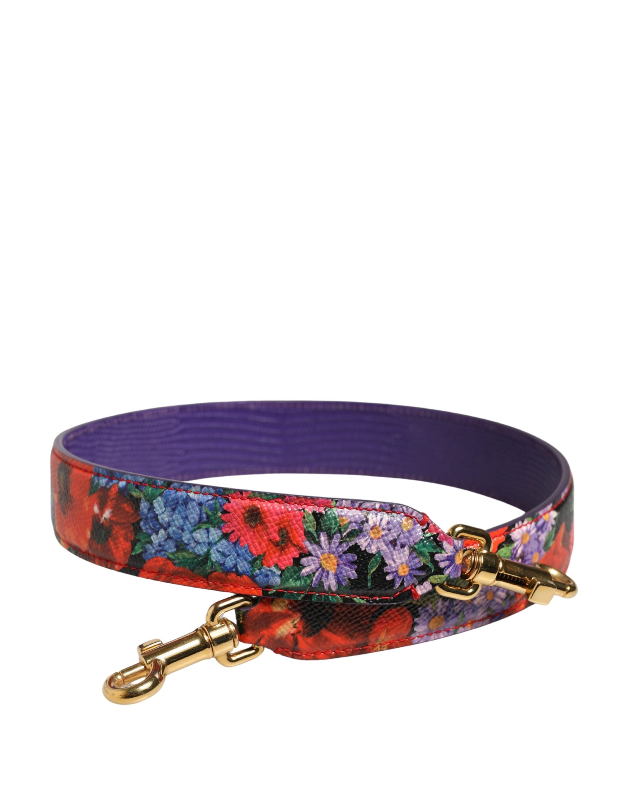 Multicolor Floral Leather Bag Accessory Shoulder Strap Calf