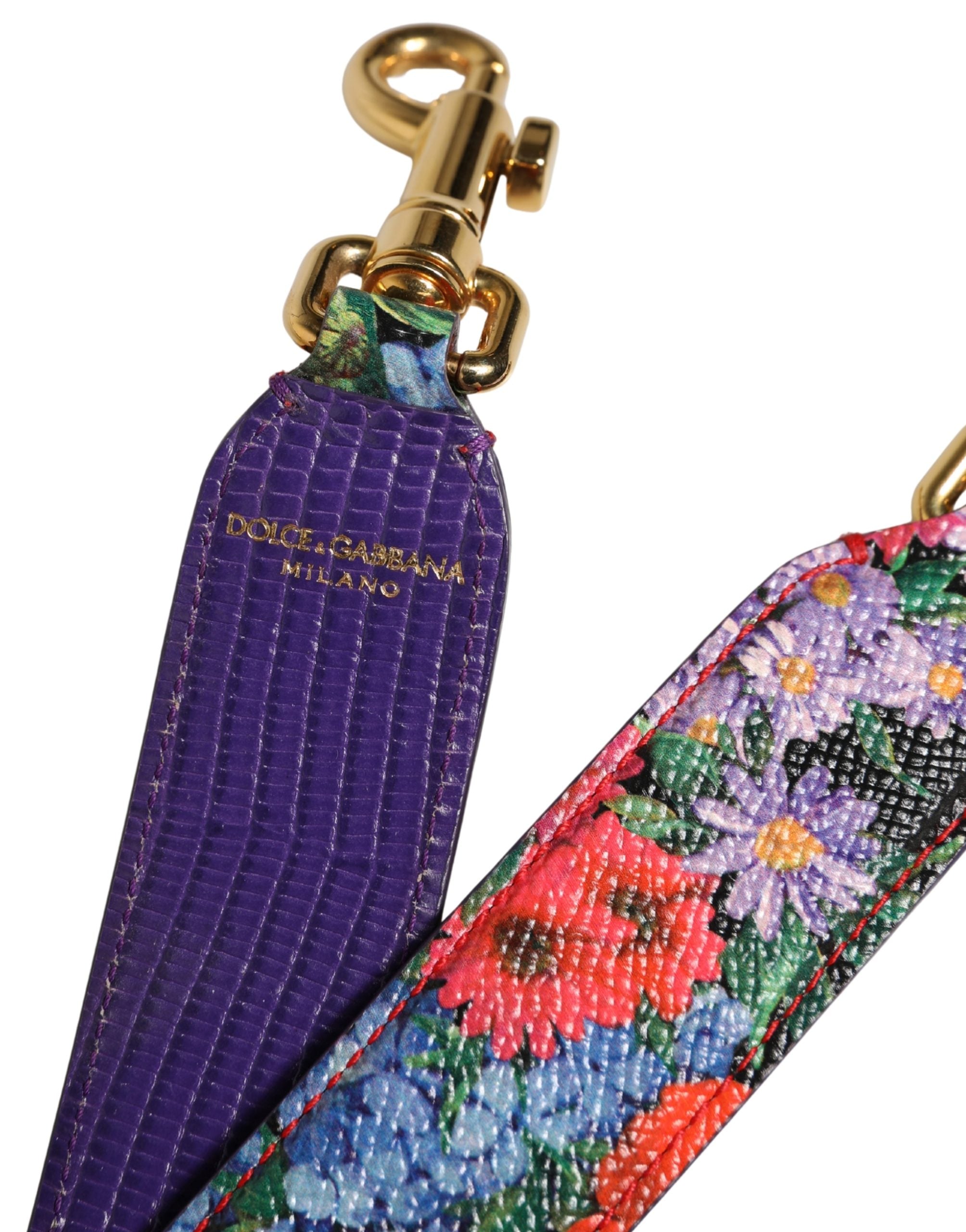 Multicolor Floral Leather Bag Accessory Shoulder Strap Calf