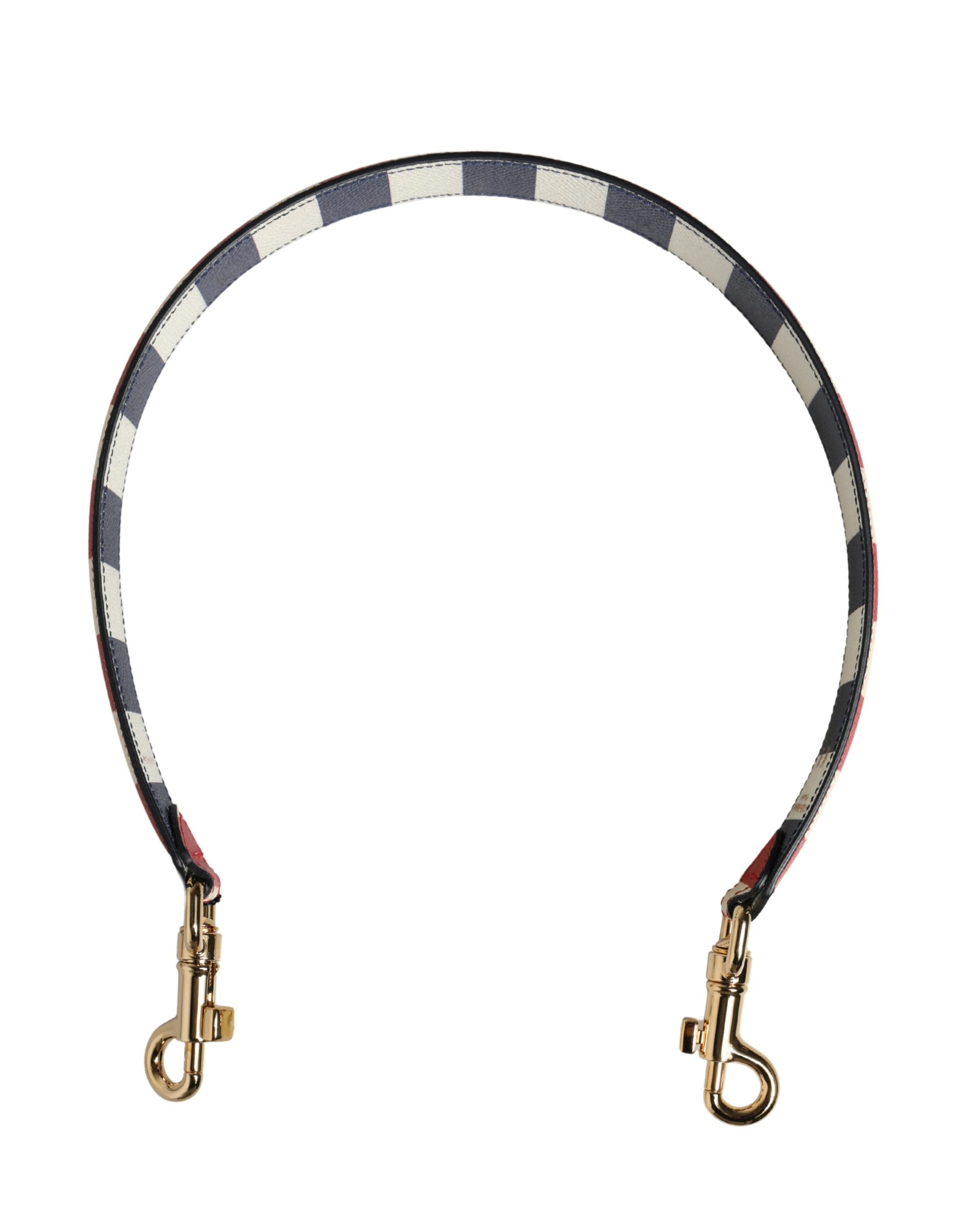 Multicolor Leather Striped Bag Accessory Shoulder Strap Calf