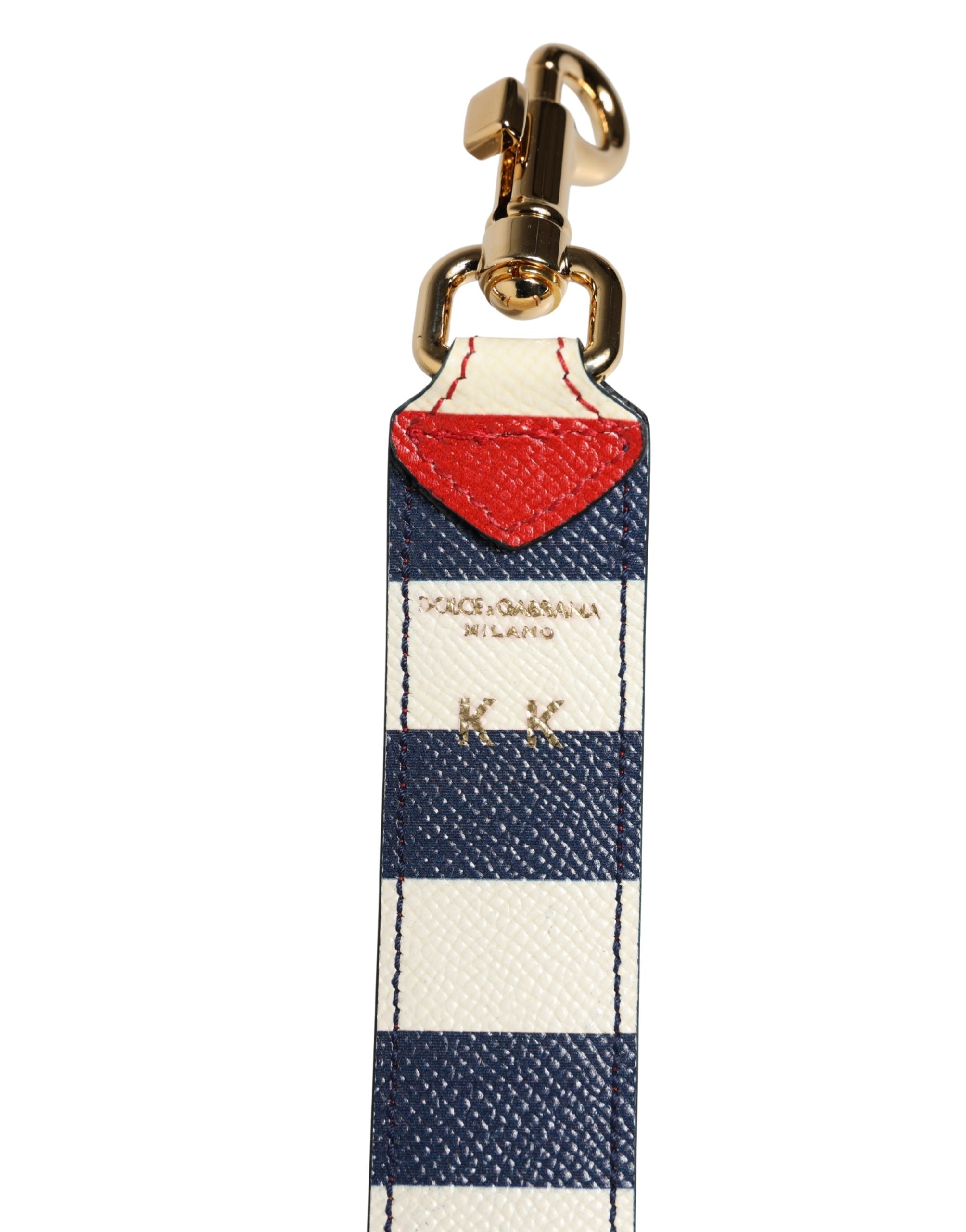 Multicolor Leather Striped Bag Accessory Shoulder Strap Calf