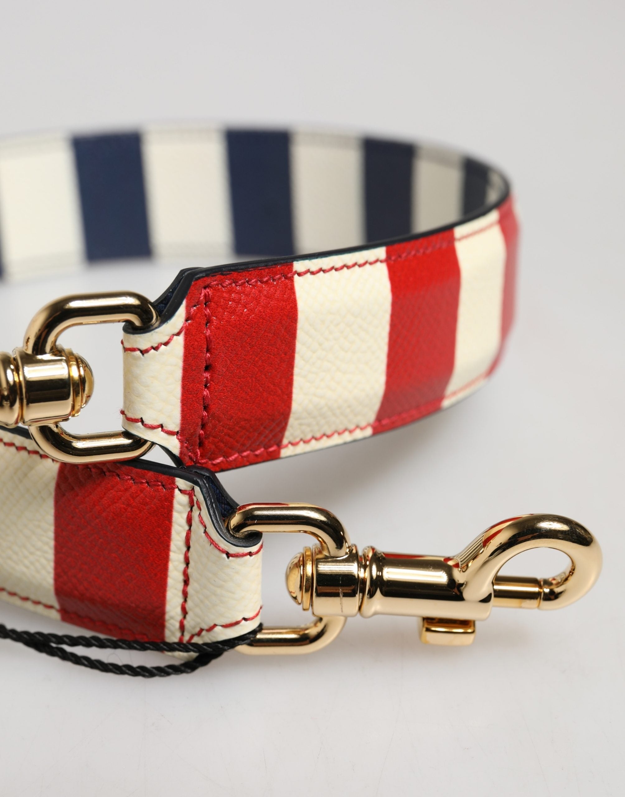 Multicolor Leather Striped Bag Accessory Shoulder Strap Calf