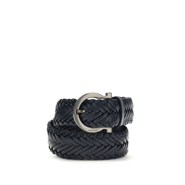 Ferragamo 100% Calf Leather Bos Taurus belt in blue