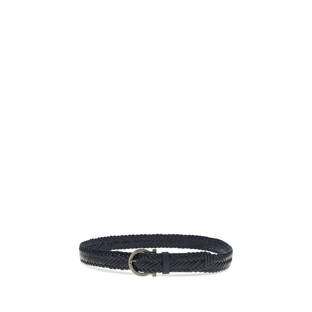 Ferragamo 100% Calf Leather Bos Taurus belt in blue — view 2