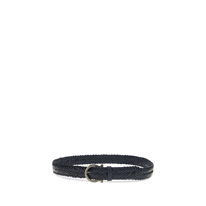 Ferragamo 100% Calf Leather Bos Taurus belt in blue — view 2