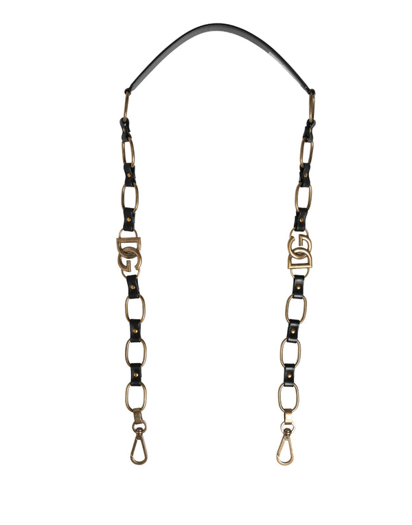Dolce & Gabbana 35% Real Brass 15% Zamak 50% Calf shoulder strap in black