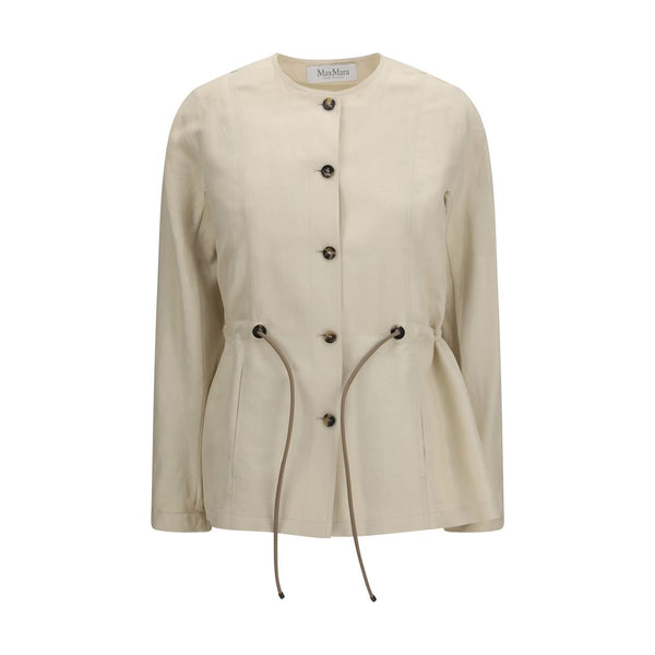 Max Mara 63% Linen 37% Silk jacket in beige