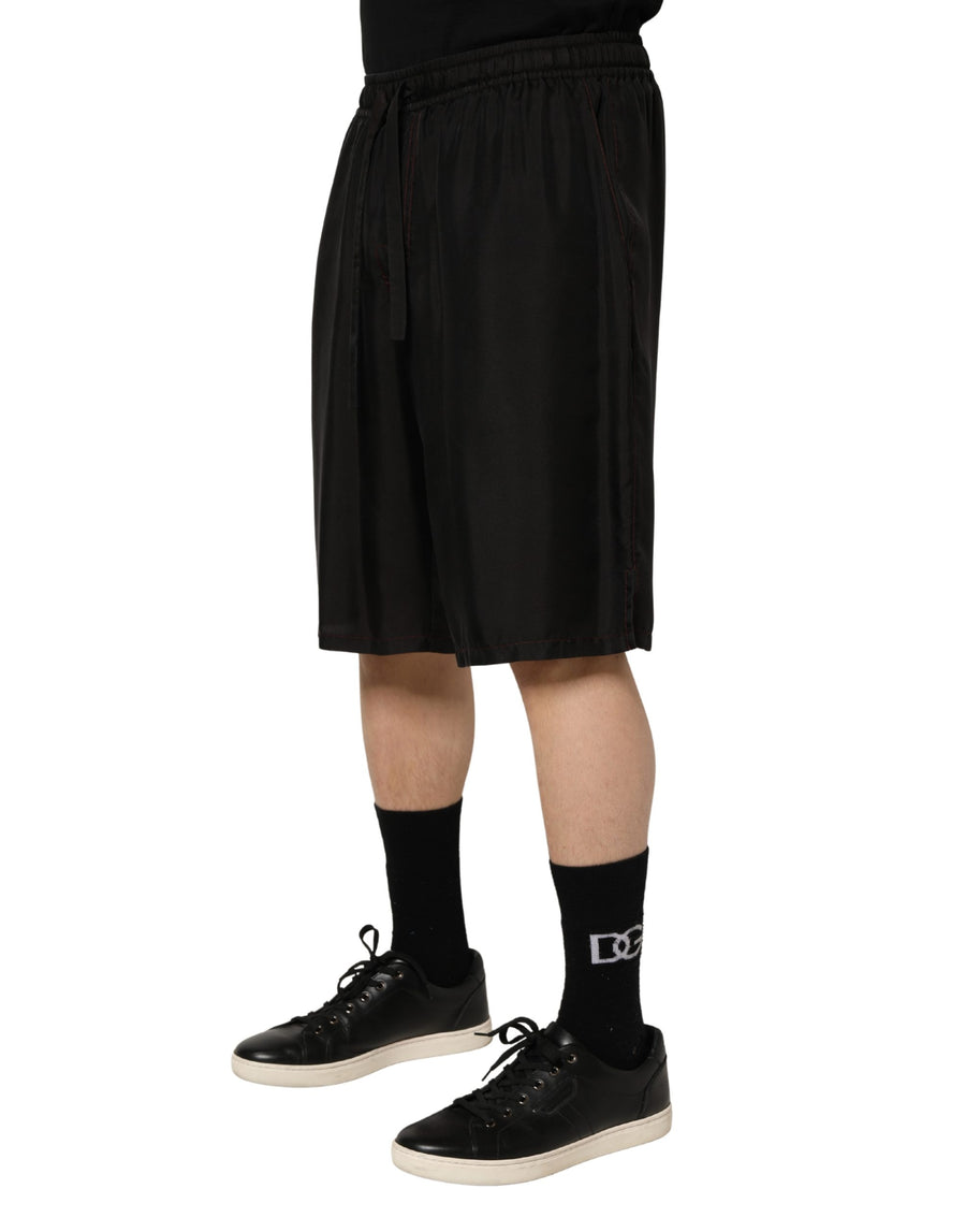 Dolce & Gabbana 100% Silk bermuda shorts in black