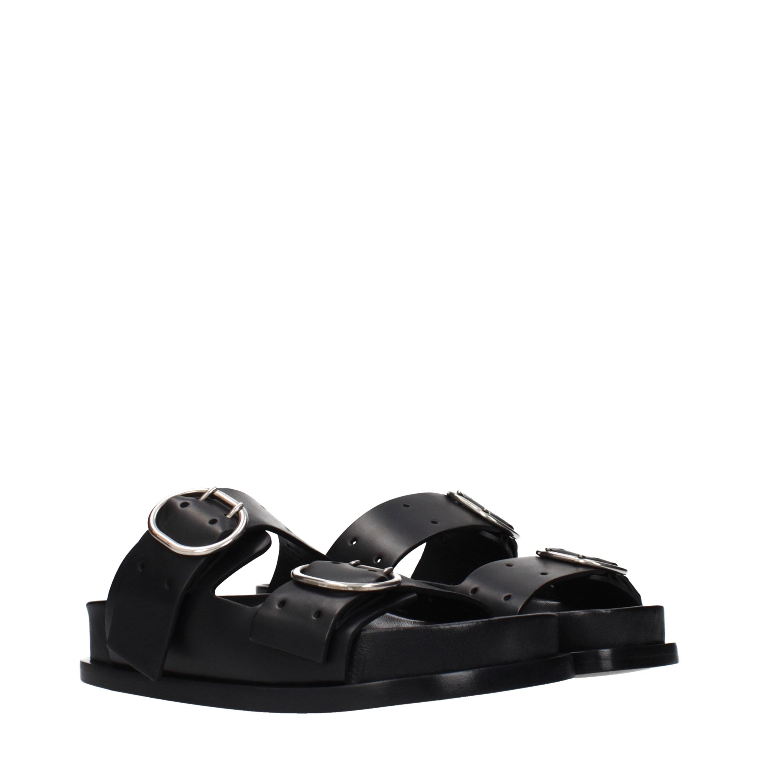 Jil Sander Leather slippers in black — view 2