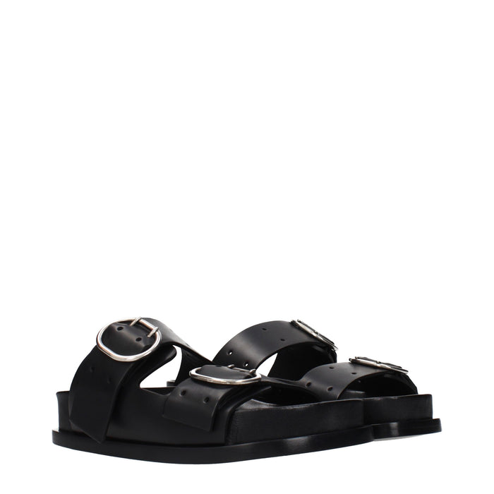 Jil Sander Leather slippers in black — view 2