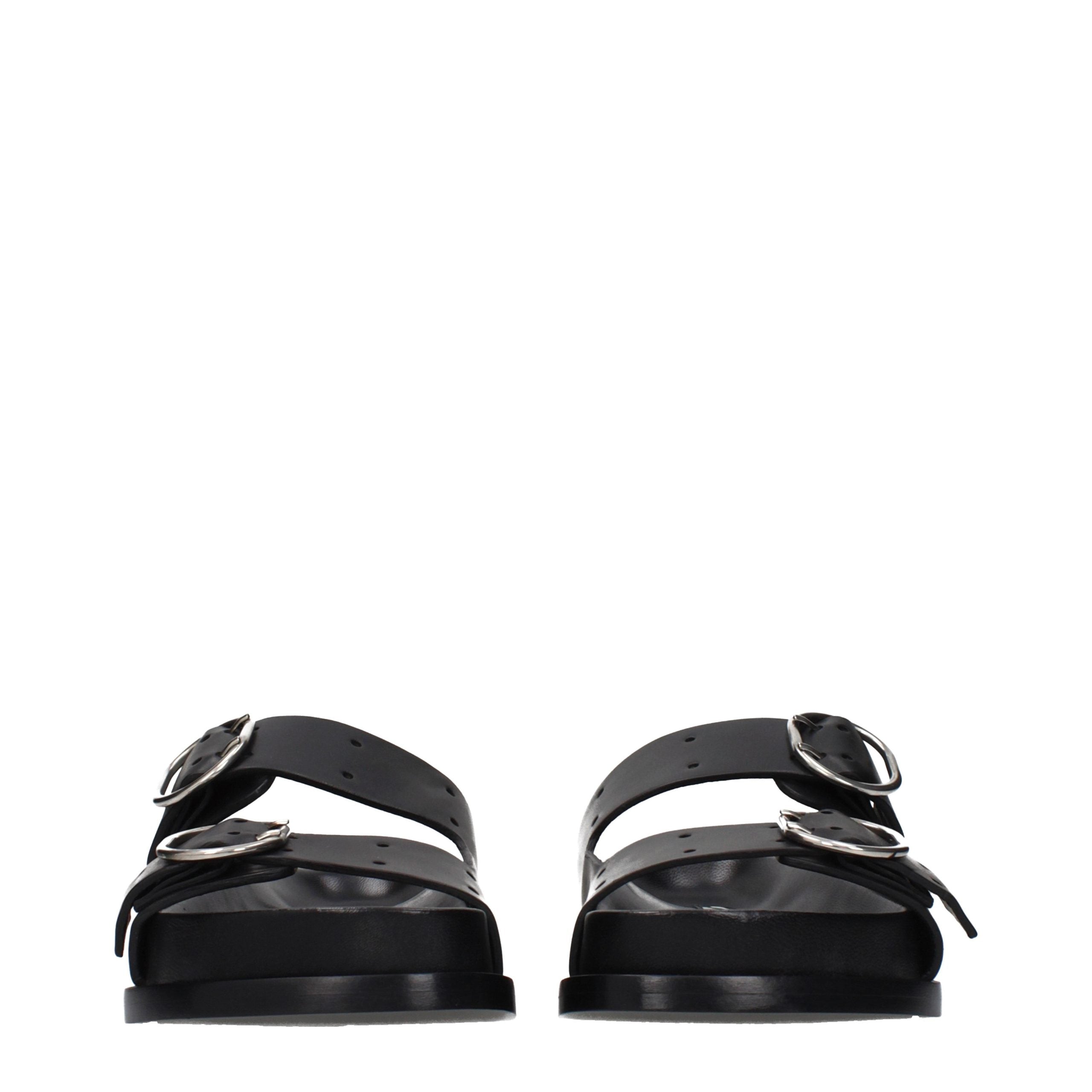 Jil Sander Leather slippers in black — view 3