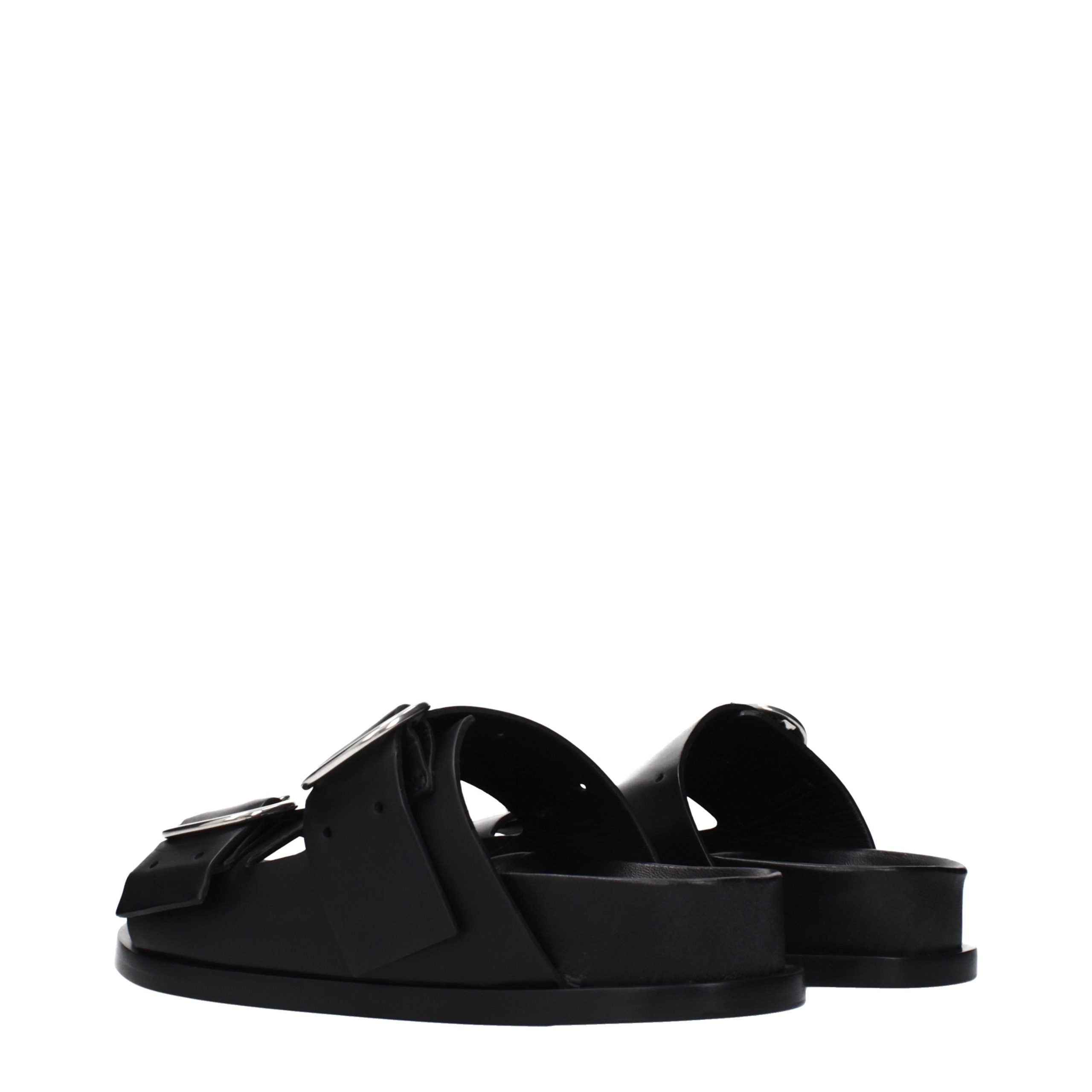 Jil Sander Leather slippers in black — view 4
