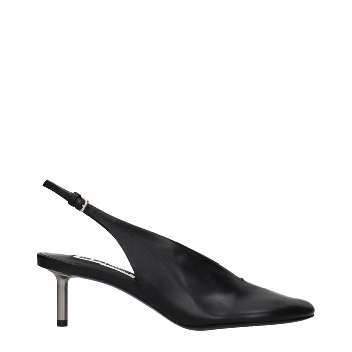 Jil Sander Leather heel in black