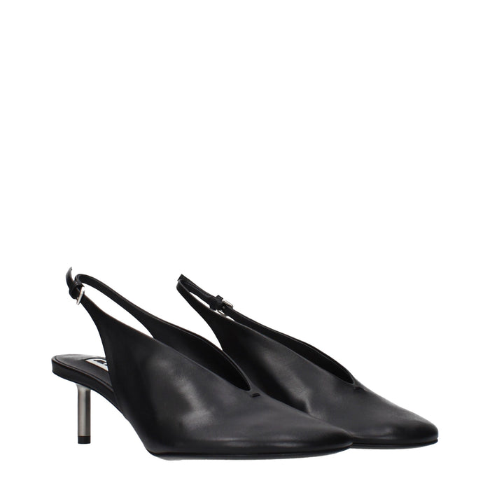 Jil Sander Leather heel in black — view 2