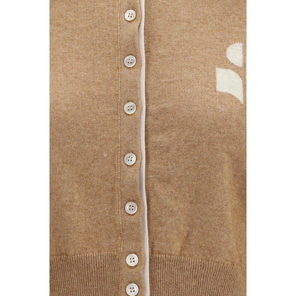 Marant Etoile 70% Cotton cardigan in beige — view 3