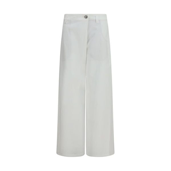 Brunello Cucinelli 100% Cotton trousers in white