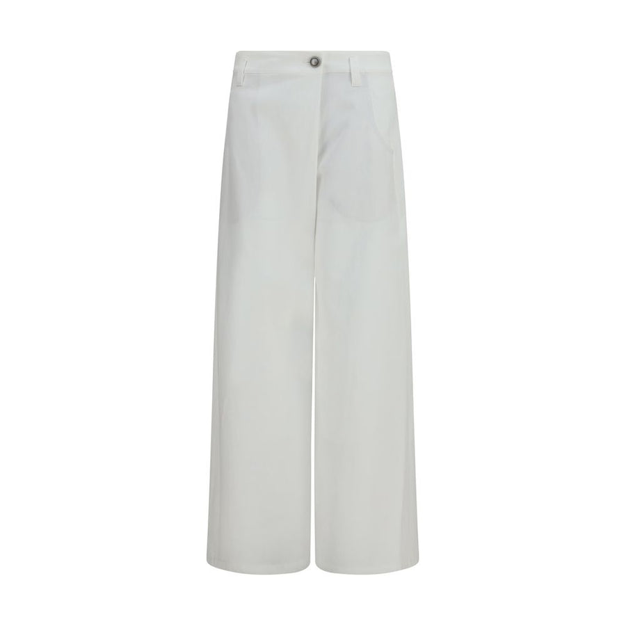 Brunello Cucinelli 100% Cotton trousers in white