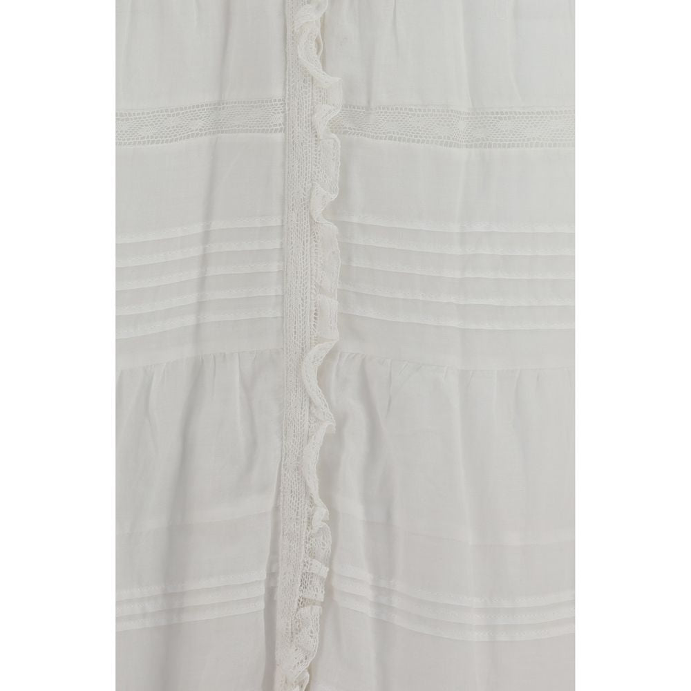 Marant Etoile 100% Cotton shirt dress in white — view 3