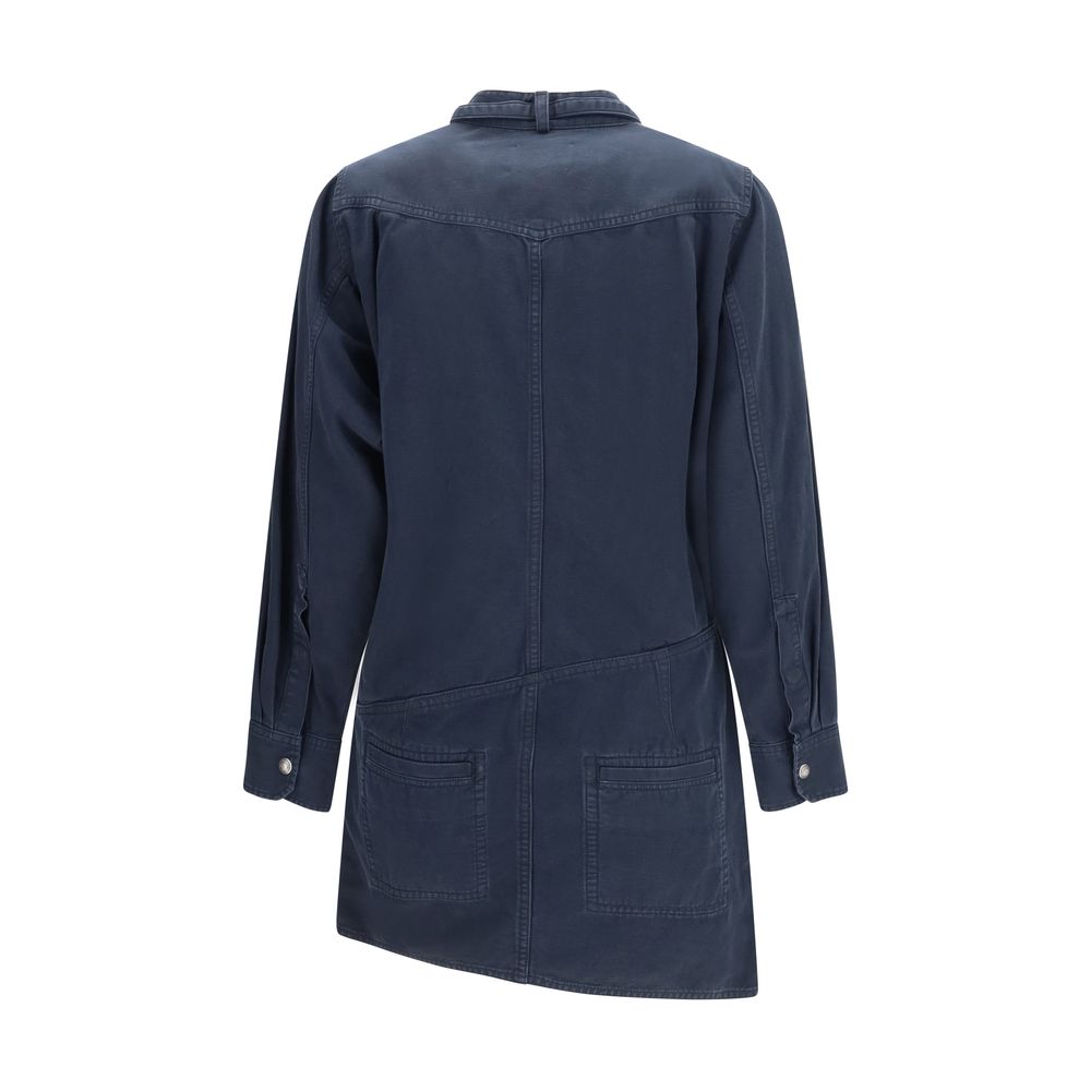 Marant Etoile 100% Cotton shirt dress in blue — view 2