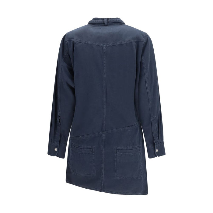 Marant Etoile 100% Cotton shirt dress in blue — view 2