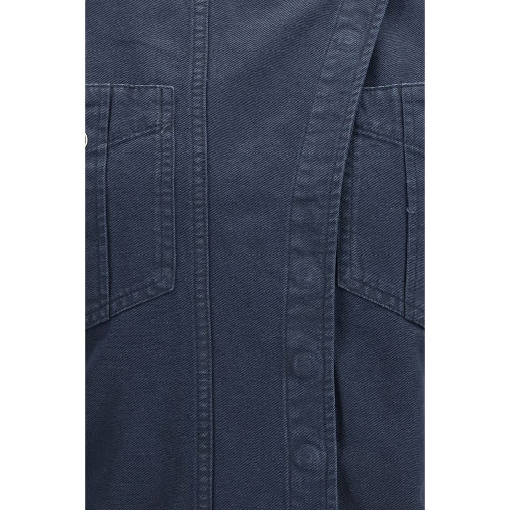 Marant Etoile 100% Cotton shirt dress in blue — view 3