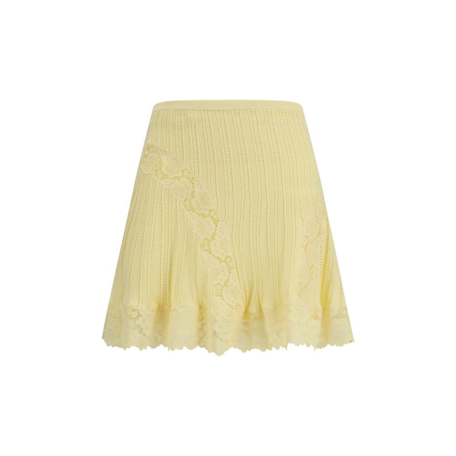 Self-Portrait 81% Viscose skirt in yellow