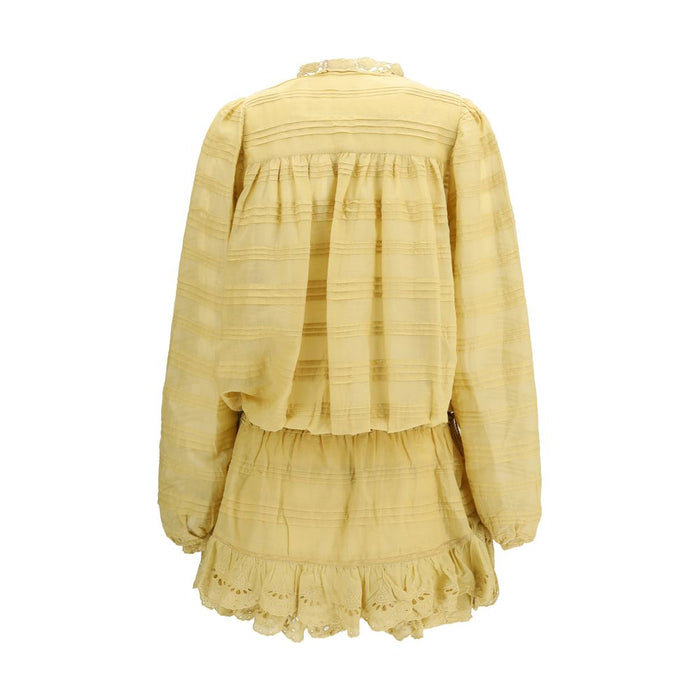Marant Etoile 100% Cotton dress in yellow — view 2