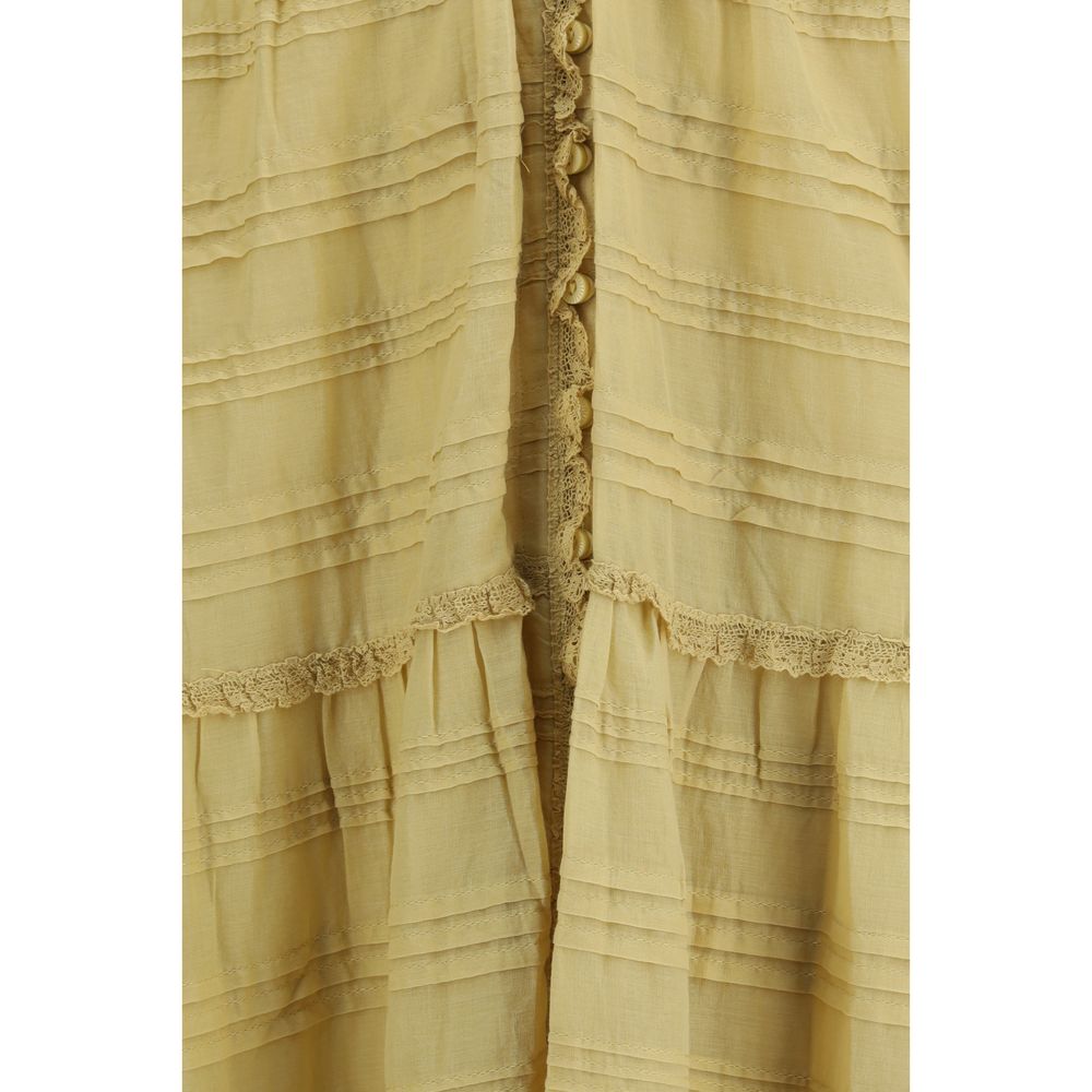 Marant Etoile 100% Cotton dress in beige — view 3