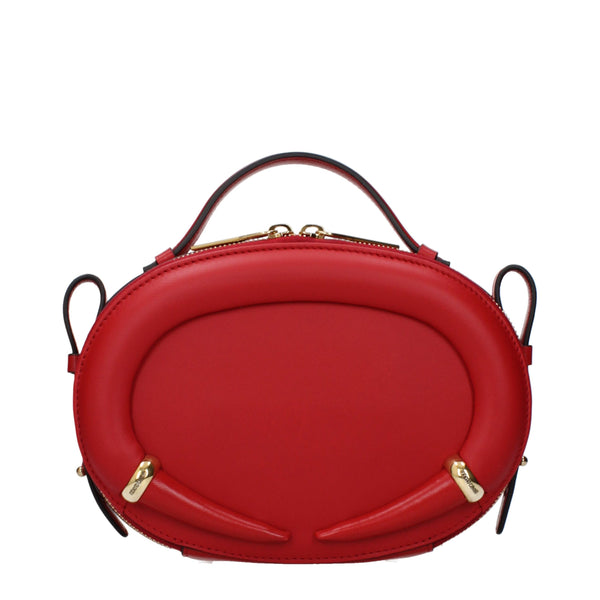 Roberto Cavalli Leather top handle bag in red