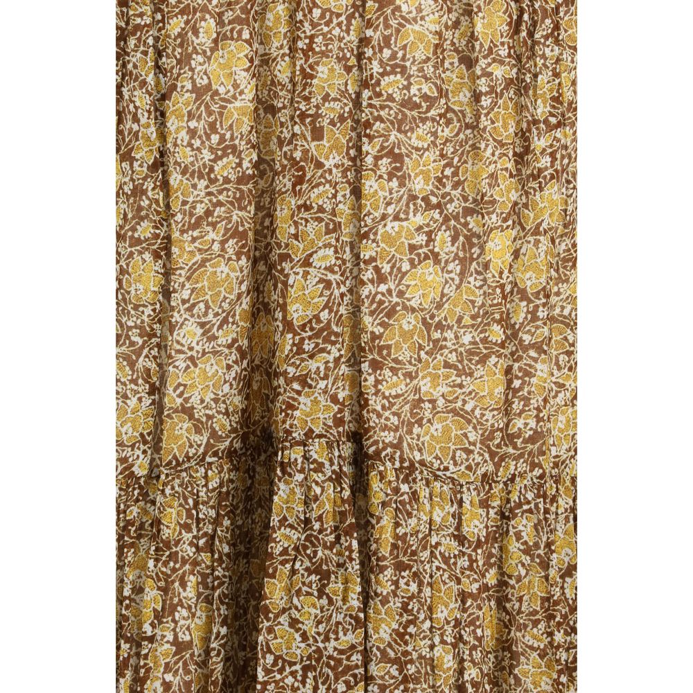 Marant Etoile 100% Cotton dress in beige — view 3