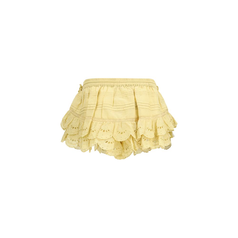Marant Etoile 100% Cotton bermuda shorts in yellow — view 2