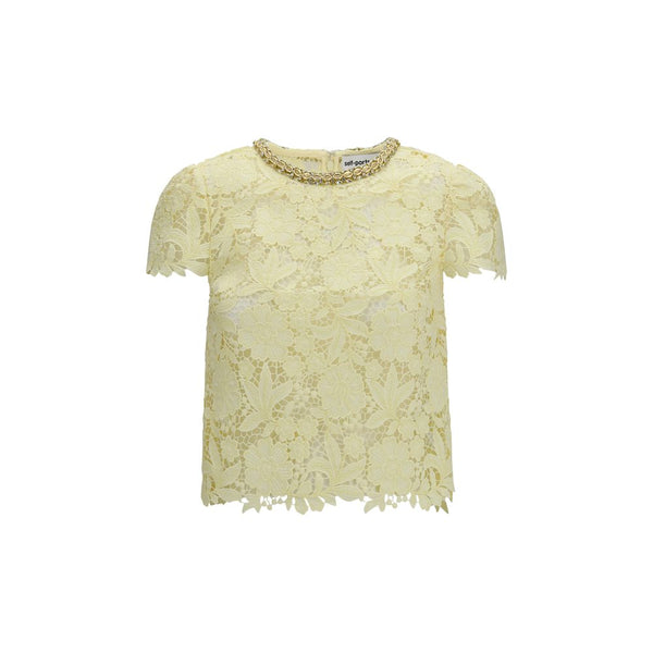 Self-Portrait 100% Polyester blouse in yellow