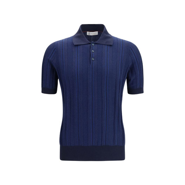 Brunello Cucinelli 100% Cotton polo shirt in navy